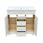Комплект мебели 120 см, белая патина/декор, Misty Milano 120 Л-Мил01120-0134Я-K