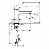 Смеситель для раковины (д.к PO) Hansgrohe Metropol 32500340