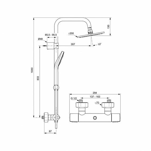 Фотография товара Ideal Standard IdeaRain Cube A6985AA