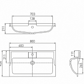 Комплект мебели 80 см, латте,  Акватон Фабиа 80 1A166601FBAI0-K