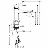 Смеситель для раковины ( д.к ) Hansgrohe Metropol 32508000