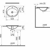 Раковина 53 см Vitra S20 5468B003-0001