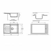 Мойка мраморная 756*495 мм GranFest Practik GF-P-760L черный