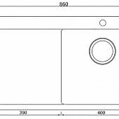 Мойка из нержавейки 860х500 мм, нержавеющая сталь, крыло слева, Seaman Eco Marino SMV-860L.A