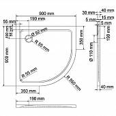 Душевой поддон 90х90 см WasserKRAFT Berkel 48T01