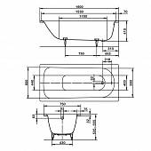 Стальная ванна 160х75 Kaldewei Saniform Plus 372-1 112500010001