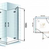 Душевой уголок 120х120 см, профиль золото, Cezares MAGIC-A-2-120-C-G