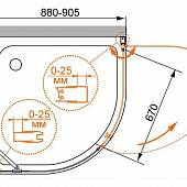 Душевой уголок 90х90 см, профиль хром, Cezares TRIUMPH-DUE-R-11-90-P-Cr