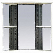 Шкаф-зеркало 60 см, белый/венге, правый, угловой, Misty Олимпия 60 R П-Оли02060-252УгП