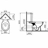 Унитаз-компакт угловой Vitra Arkitekt 9754B003-7200