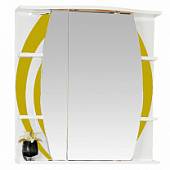 Шкаф-зеркало 70 см, желтый, левый, Misty Каролина 70 L П-Крл02070-315СвЛ