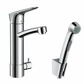 Смеситель для раковины с гигиенической лейкой Hansgrohe Logis 31515000