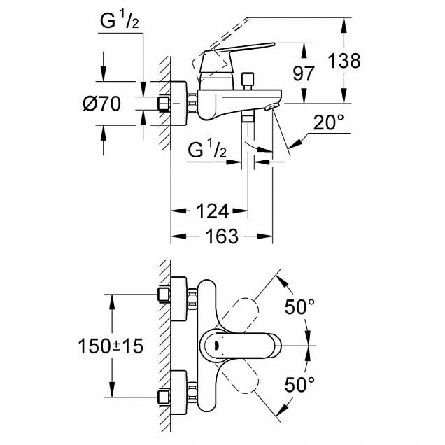 Фотография товара Grohe Eurosmart Cosmopolitan   121655Gr