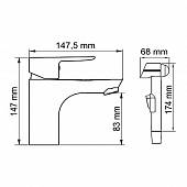 Смеситель для раковины Eco WasserKraft Leine 3508