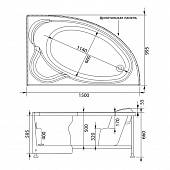 Панель фронтальная 150 см, белая, правая, Aquanet Mayorca 150 R 00161977