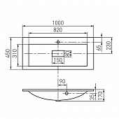 Комплект мебели 100 см, белая, Акватон Мадрид 100M с ящиком 1A126901MA010-K