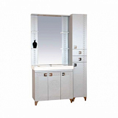 Комплект мебели прямой 90 см, белая/венге, Misty Олимпия 90 П-Оли01090-252Пр-K