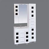 Шкаф-зеркало 70 см, белый/черный, левый, Misty Кармен 70 L П-Крм04070-2315Л