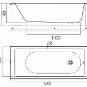 Ванна акриловая 150х70 см Am.Pm Sense W75A-150-070W-A