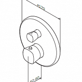 Термостат с запорным/переключающим вентилем, хром, Am.Pm Spirit V2.1 F71A85500