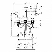 Смеситель для раковины ( д.к ), хром/золото, Hansgrohe Metropol 31331090