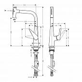 Смеситель для кухни, под сталь, Hansgrohe Talis Select M51 72823800