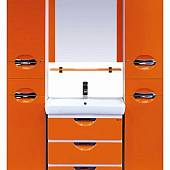 Шкаф-пенал, оранжевая пленка, левый, с б/к, Misty Жасмин 35 L П-Жас05035-132БкЛ