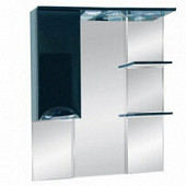 Шкаф-зеркало 75 см, черная пленка, левый, Misty Кристи 75 L П-Кри02075-022СвЛ