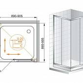 Душевой уголок 90х90 см, профиль хром, Cezares FAMILY-R-2-90-P-Cr-M