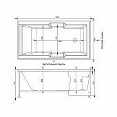 Панель фронтальная 190 см, белая, Aquanet Vega 190 00145089