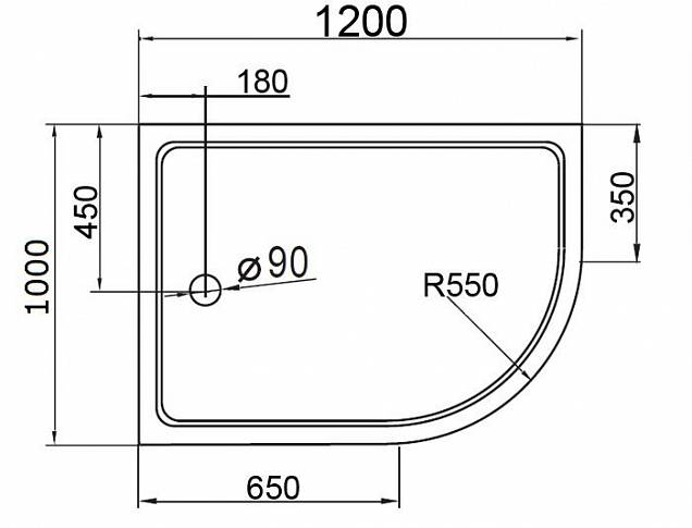 Фотография товара Cezares Tray TRAY-A-RH-120/100-550-15-W-L