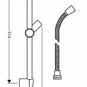 Душевая штанга 900 мм Hansgrohe Unica’S 27727000