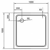 Душевой поддон 100х100 см Cezares TRAY-M-A-100-35-W