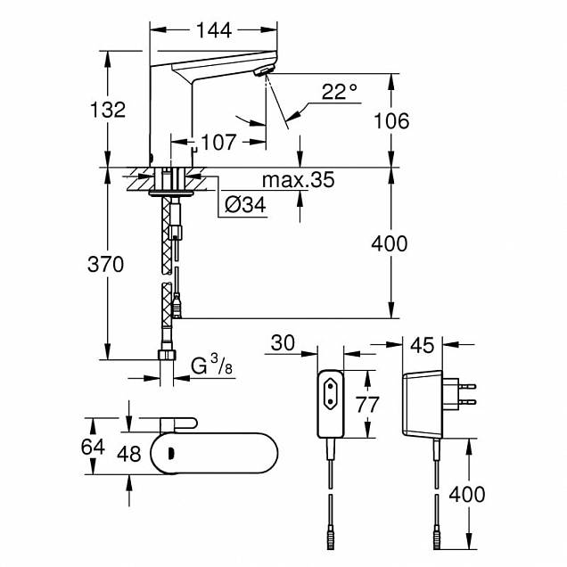 Фотография товара Grohe Eurosmart Cosmopolitan E 36325001Gr