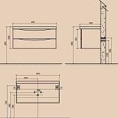 Тумба под раковину 80 см, Rovere Bianco, BelBagno Ancona-N ANCONA-N-800-2C-SO-WO