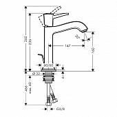 Смеситель для раковины ( д.к ), хром/золото, Hansgrohe Metropol 31302090