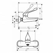 Смеситель для раковины, хром, Hansgrohe Novus 71923000