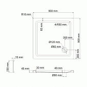 Душевой поддон 90х90 см WasserKRAFT Amper 29T03