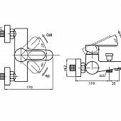 Смеситель для ванны Cezares Laconico LACONICO-C-VD-BLC