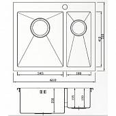Мойка из нержавейки 610х510 мм, нержавеющая сталь, Seaman Eco Marino SMB-6151DRS.B