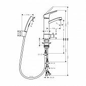 Смеситель для раковины с гигиенической лейкой Hansgrohe Logis 31515000