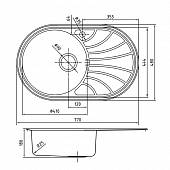 Мойка из нержавейки 770х480 мм, чаша слева, полированная, Iddis Suno SUN77PLi77