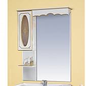 Шкаф-зеркало 90 см, белая патина, левый, Misty Монако 90 L Л-Мнк02090-013Л