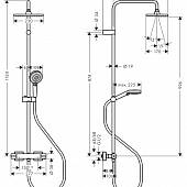 Душевая система c термостатом, Green, Hansgrohe Vernis Shape 26319000