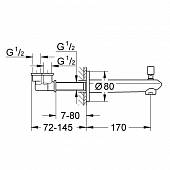 Излив для ванны с переключателем, настенный Grohe Eurodisc Cosmopolitan 13279002