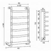 Полотенцесушитель электрический, хром, Margaroli Vela 588DX6CRNB