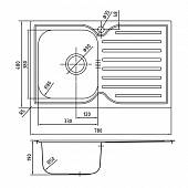 Мойка из нержавейки 780х480 мм, чаша слева, шелк, Iddis Strit STR78SLi77