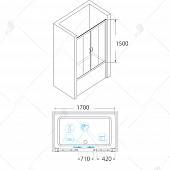 Шторка на ванну 170 см, стекло прозрачное, RGW Screens SC-61 01116117-11
