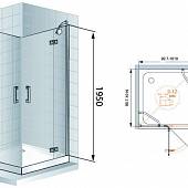 Душевой уголок 100х100 см, профиль золото, Cezares MAGIC-A-2-100-C-G