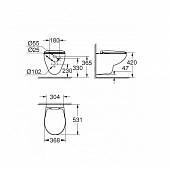 Унитаз подвесной с сиденьем (с микролифтом) Grohe Bau Ceramic 39351000